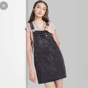 Wild Fable Black Distressed Overall Dress